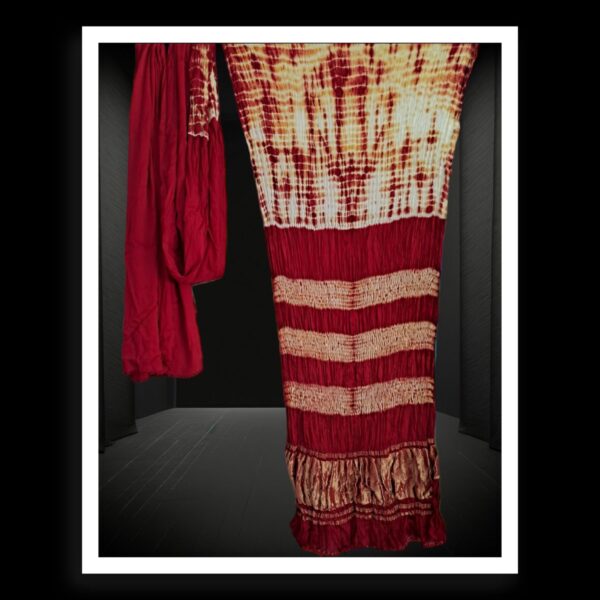 Red Shibori Saree Pure Modal Silk