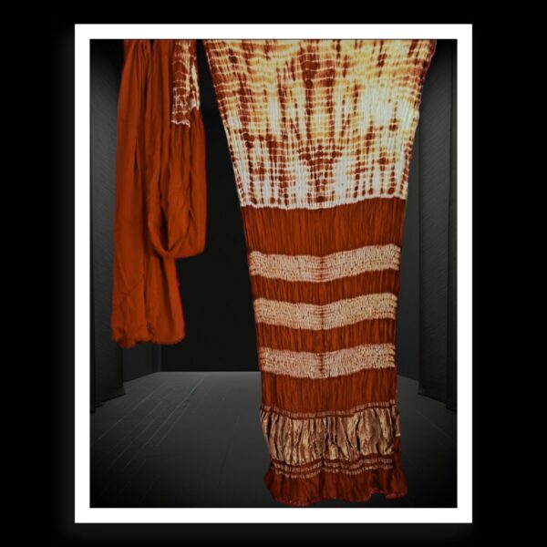 Rust Shibori Saree Pure Modal Silk