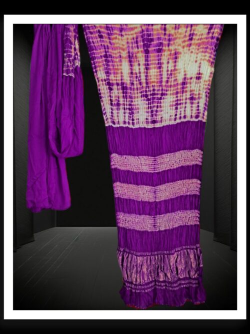 Magenta Shibori Saree Pure Modal Silk