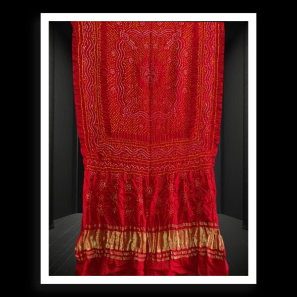 Red Bandhani Chandrakhani Dupatta Pure GajiSilk