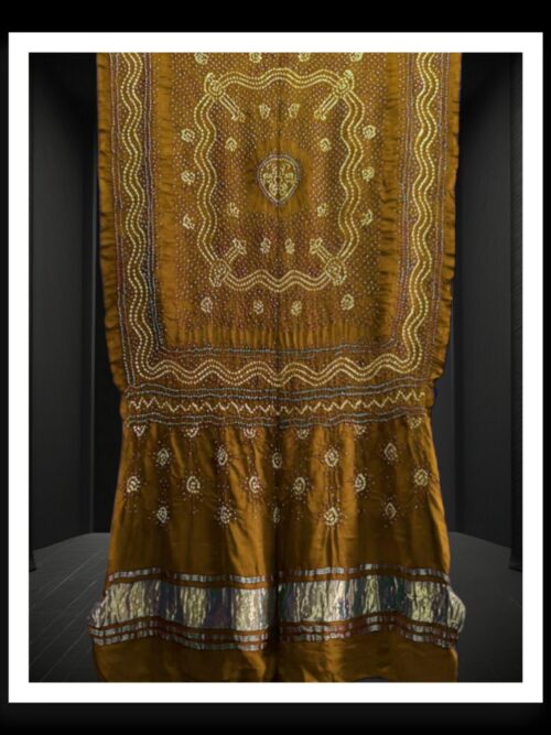 Rust Bandhani Chandrakhani Dupatta Pure GajiSilk