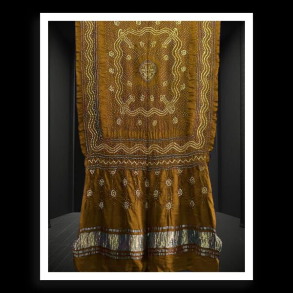 Rust Bandhani Chandrakhani Dupatta Pure GajiSilk