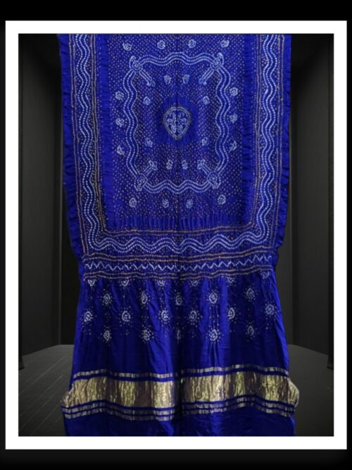 Blue Bandhani Chandrakhani Dupatta Pure GajiSilk