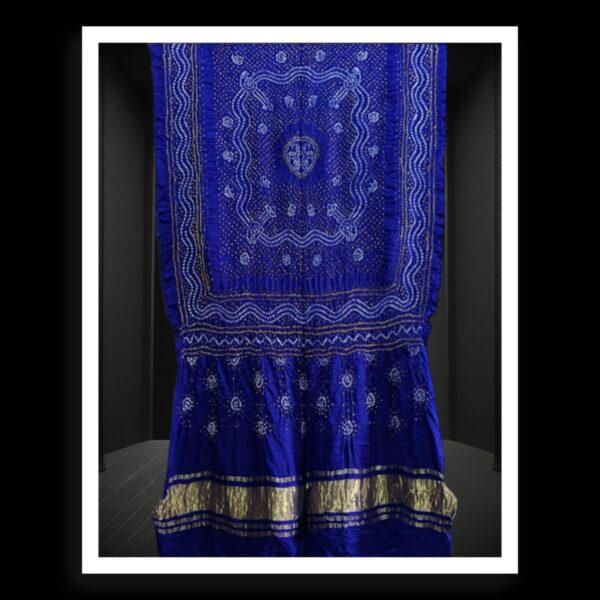 Blue Bandhani Chandrakhani Dupatta Pure GajiSilk