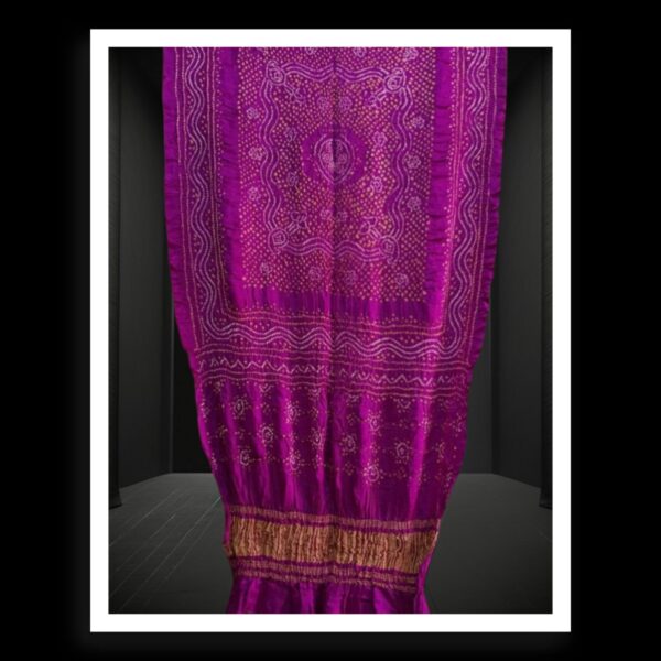 Magenta Bandhani Chandrakhani Dupatta Pure GajiSilk