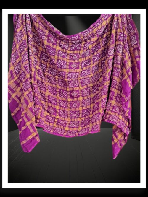 Magenta Bandhani Gharchola Dupatta Kala Cotton