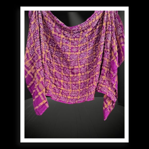 Magenta Bandhani Gharchola Dupatta Pure Gaji Silk