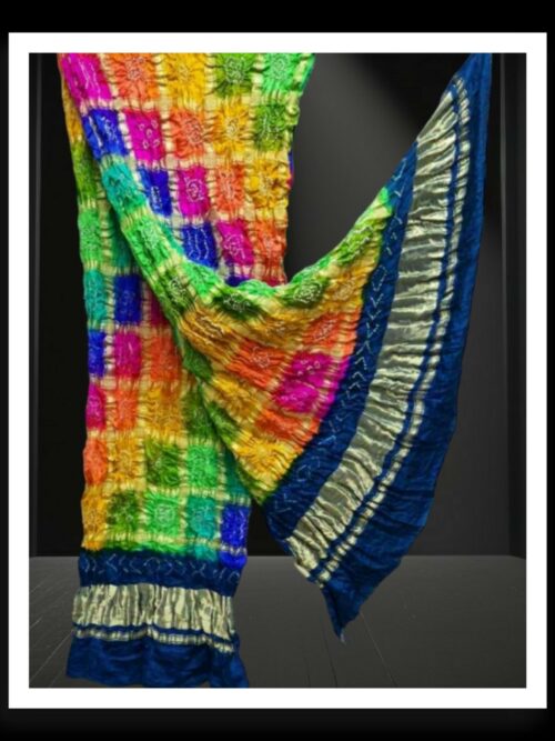 Multi Color Bandhani Gharchola Dupatta Pure GajiSilk