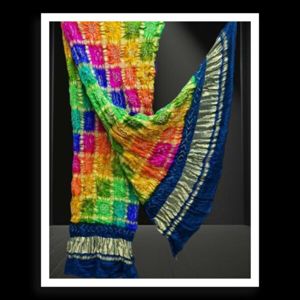 Multi Color Bandhani Gharchola Dupatta Pure GajiSilk