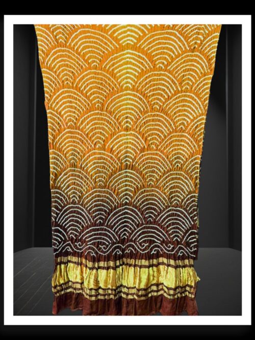Golden Yellow Brown Bandhani Dupatta Wifi Designer Pure GajiSilk