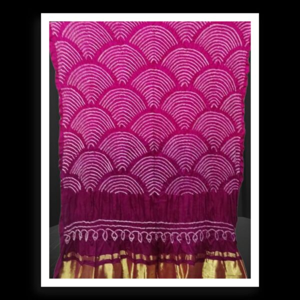 Magenta Purple Bandhani Dupatta Wifi Designer Pure GajiSilk