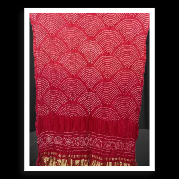 Blood Red Bandhani Dupatta Wifi Designer Pure GajiSilk