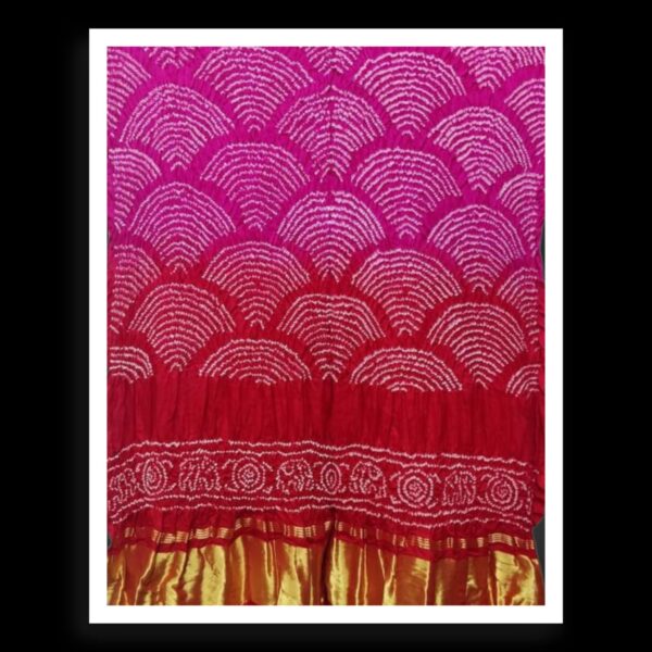 Pink Red Bandhani Dupatta Wifi Designer Pure GajiSilk