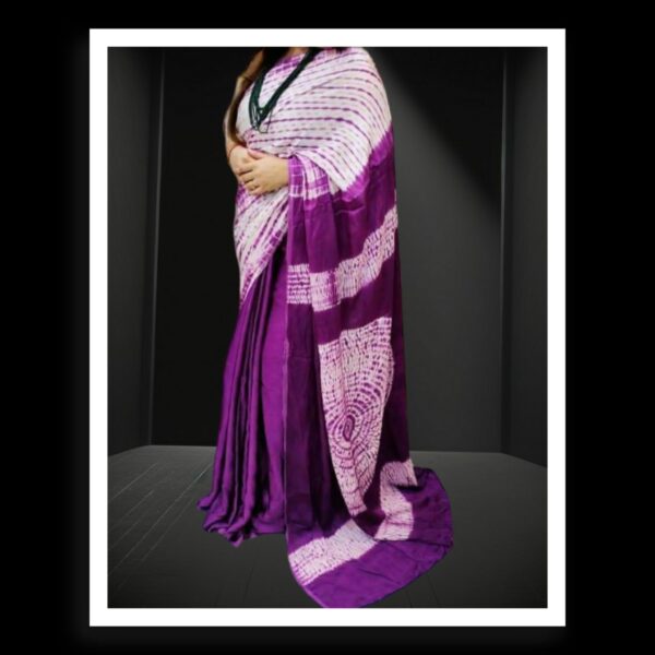 Magenta Shibori Handmade Designer Saree Pure Modal Silk