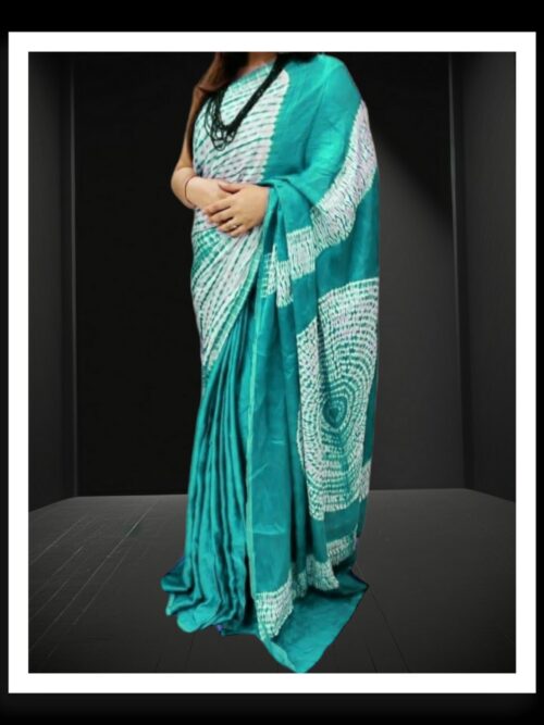 Rama Shibori Handmade Designer Saree Pure Modal Silk