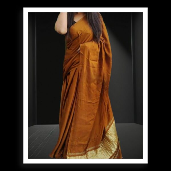 Rust Plain Saree Pure Modal Silk