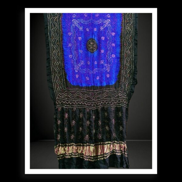 Black Blue Bandhani Chandrakhani Dupatta Pure GajiSilk