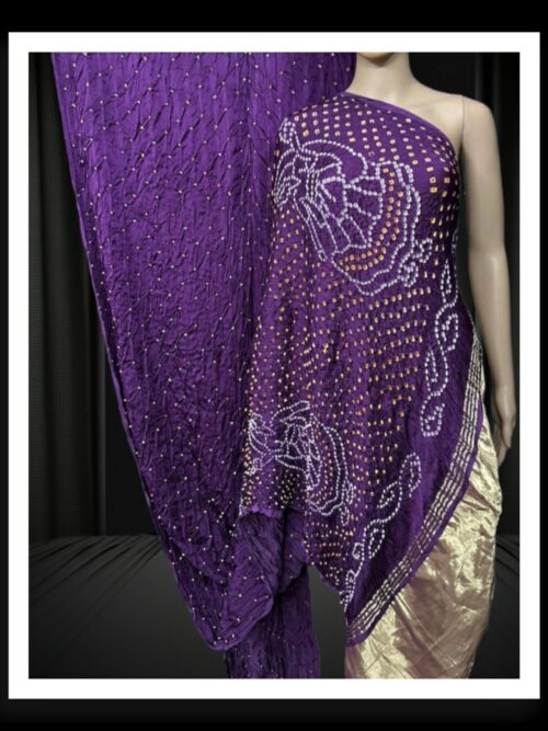 Purple Dhingli Desinger Bandhani Saree Pure Modal Silk