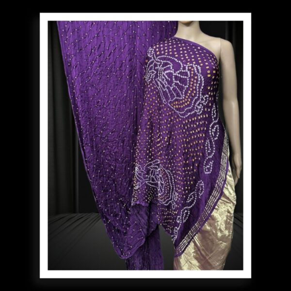 Purple Dhingli Desinger Bandhani Saree Pure Modal Silk