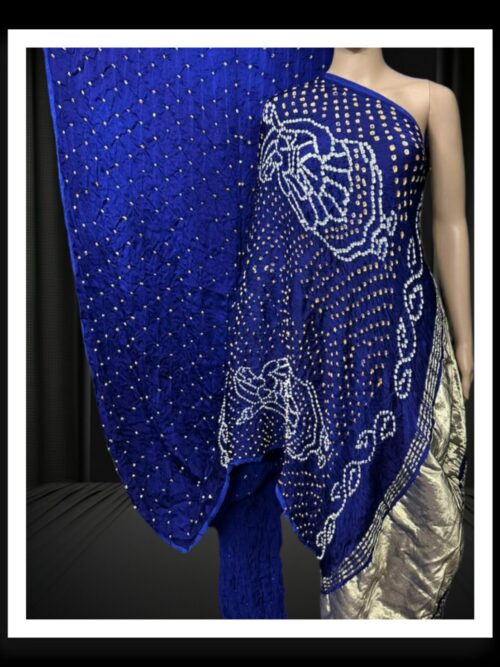 Blue Dhingli Desinger Bandhani Saree Pure Modal Silk