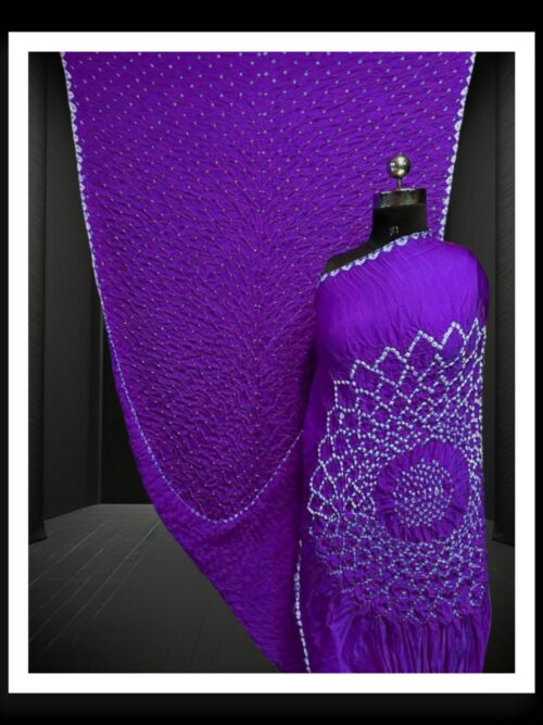 Magenta Makdi Bandhani Saree Pure Modal Silk