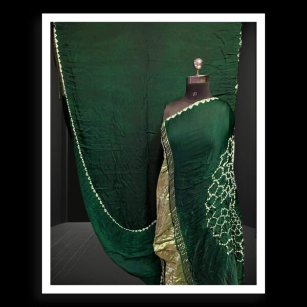 Green Makdi Bandhani Saree Pure Modal Silk