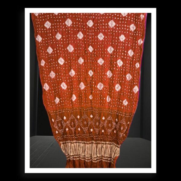 Orange Rust Bandhani Dupatta Pure Modal Silk