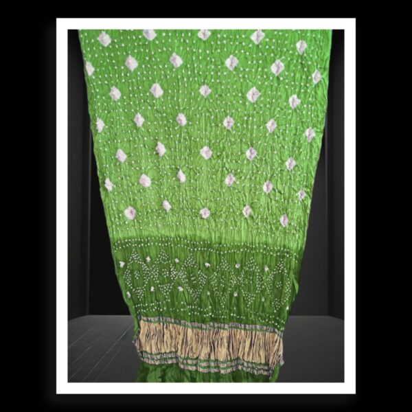 Parrot Green Bandhani Dupatta Pure Modal Silk