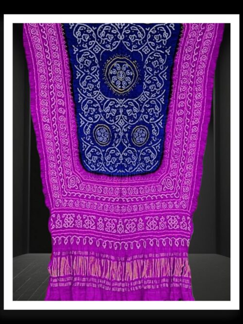 Magenta Blue Original Ancient Shikari Bandhani Dupatta