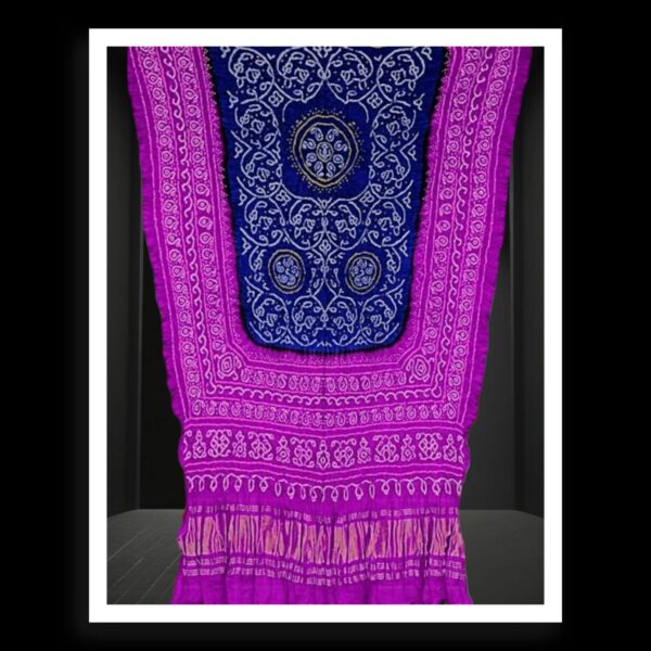 Magenta Navy Original Ancient Shikari Bandhani Dupatta