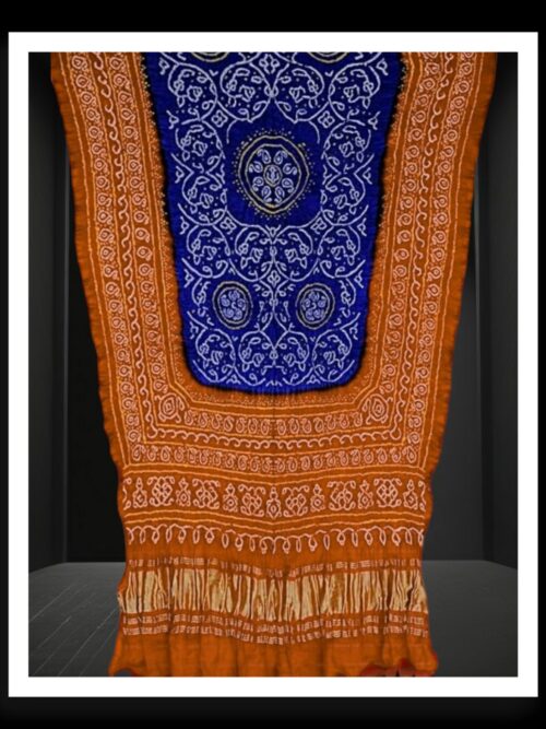 Rust Blue Original Ancient Shikari Bandhani Dupatta