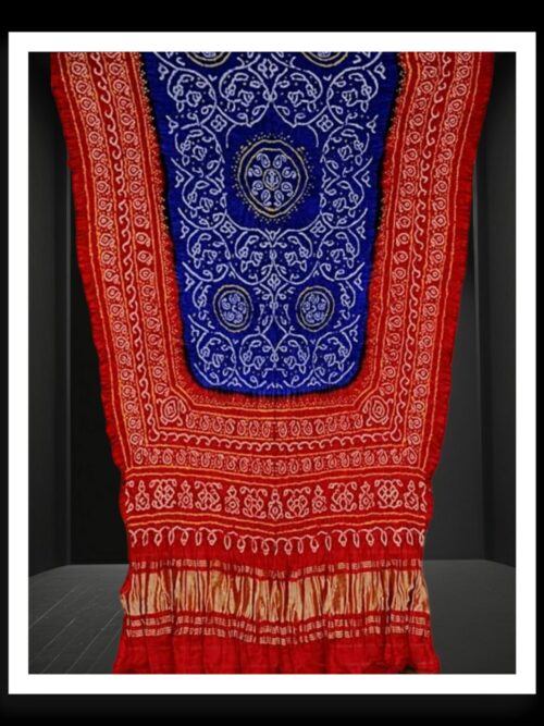 Red Blue Original Ancient Shikari Bandhani Dupatta