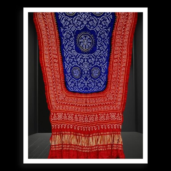 Red Blue Original Ancient Shikari Bandhani Dupatta