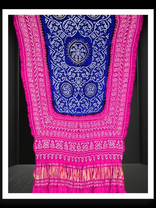 Pink Blue Original Ancient Shikari Bandhani Dupatta