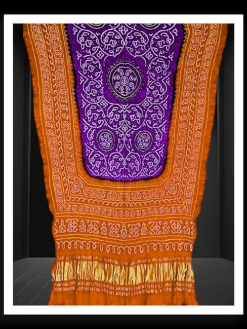 Orange Purple Original Ancient Shikari Bandhani Dupatta