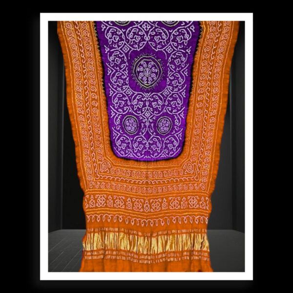 Orange Purple Original Ancient Shikari Bandhani Dupatta