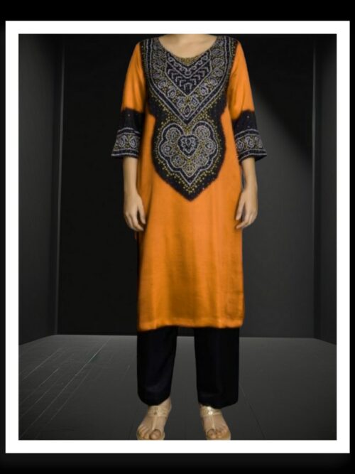 Black Rust Abha Pure Gaji Silk Bandhani Designer Suit