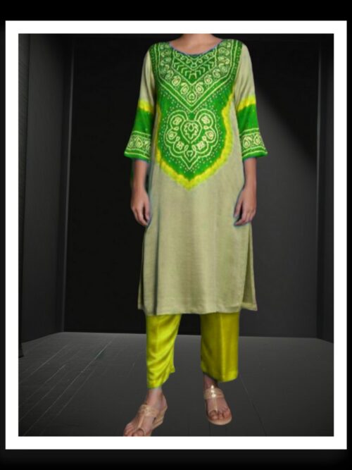Parrot Abha Pure Gaji Silk Bandhani Designer Suit