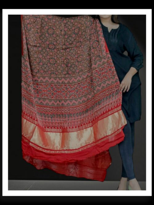 Natural Ajrak Dupatta Pure Modal Silk