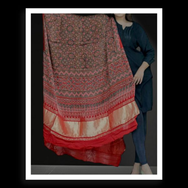 Natural Ajrak Dupatta Pure Modal Silk