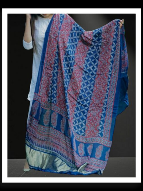 Natural Ajrak Dupatta Pure Modal Silk
