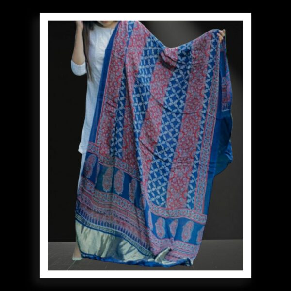 Natural Ajrak Dupatta Pure Modal Silk