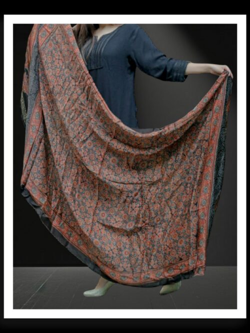 Natural Ajrak Dupatta Pure Modal Silk