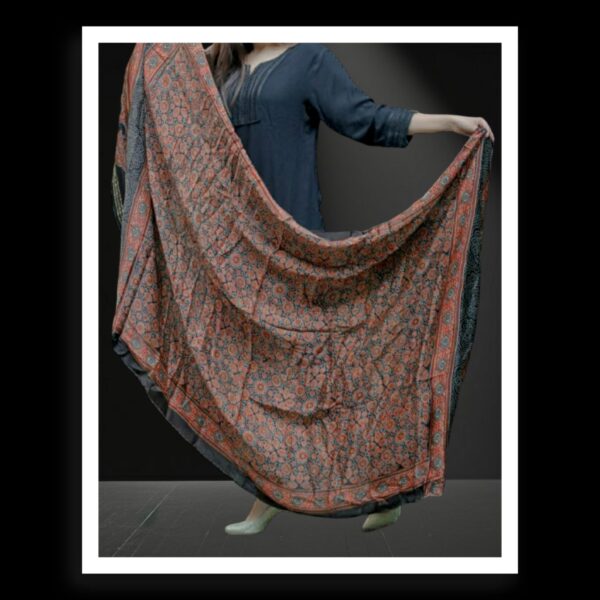 Natural Ajrak Dupatta Pure Modal Silk