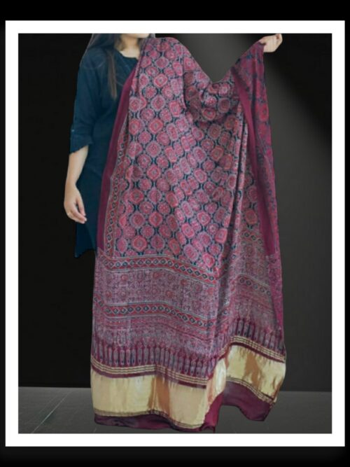 Natural Ajrak Dupatta Pure Modal Silk