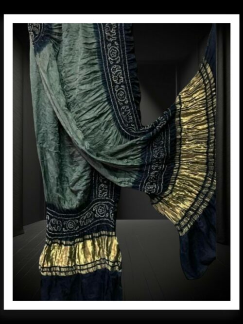 Silvar Black Bandhej Dupatta Panetar Designer Pure Gaji Silk Khatri