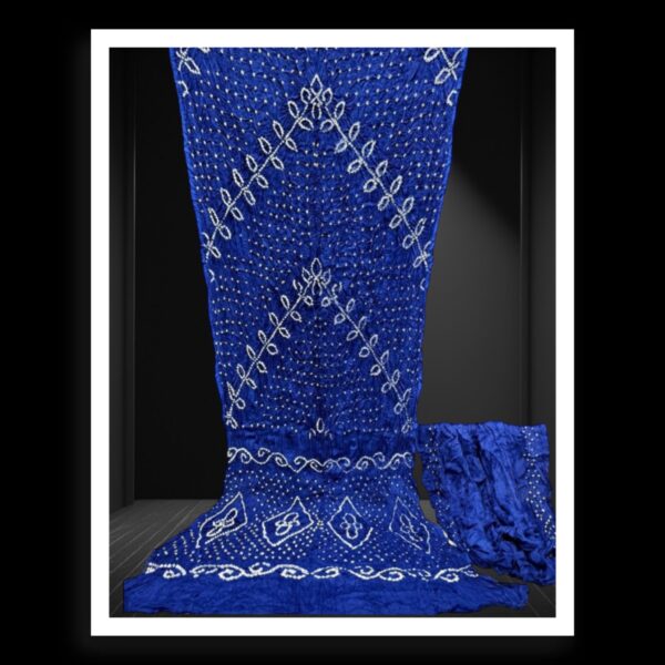 Blue Original Ambadal Bandhani Saree Pure ModalSilk