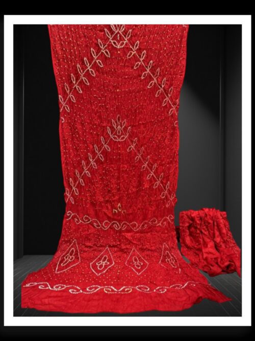 Red Original Ambadal Bandhani Saree Pure ModalSilk