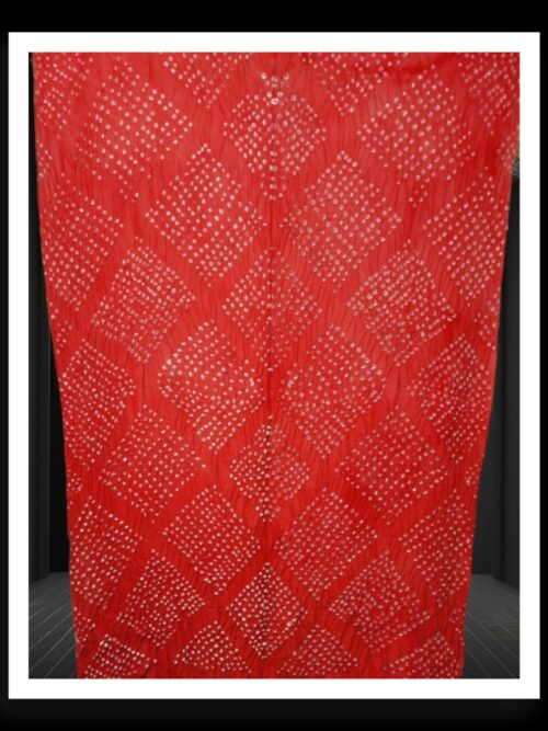 Red Hand Made Bandhani Dupatta Pure GajiSilk