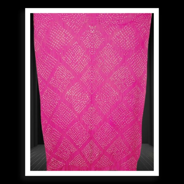 Pink Hand Made Bandhani Dupatta Pure GajiSilk